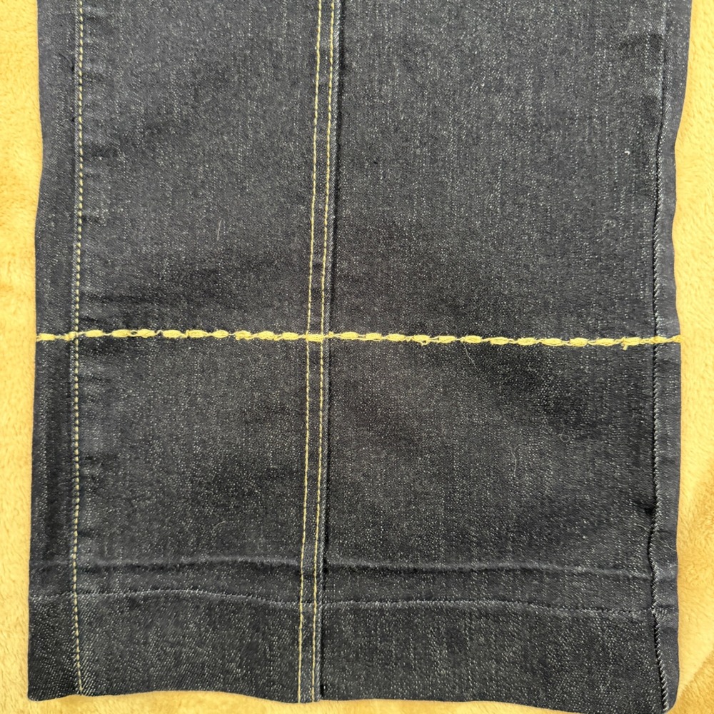 Commense Women Dark Blue Wide Leg Jeans Contrast Stitch Trousers XS - Picture 7 of 9